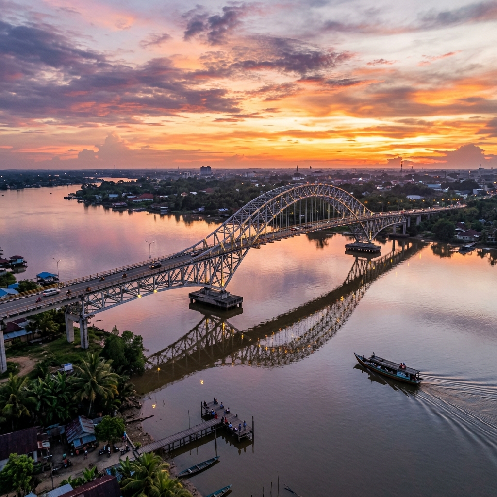 Keindahan Sungai Kapuas di Sore Hari